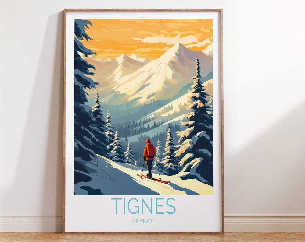 Tignes France Travel Poster Tignes Poster France Travel Gift Travel Wall Art