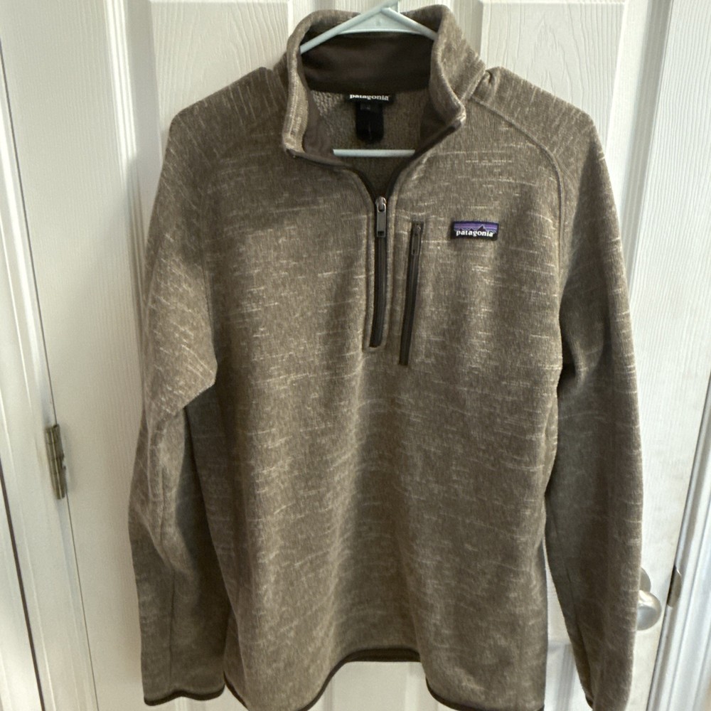 Patagonia Better Sweater Men's Medium Brown 1/4 Zip Mock Neck Pullover Jacket