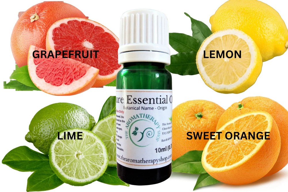 Citrus Pure Essential Oil Collection (4 x 10ml Pure Essential Oils) - Lemon, Lim