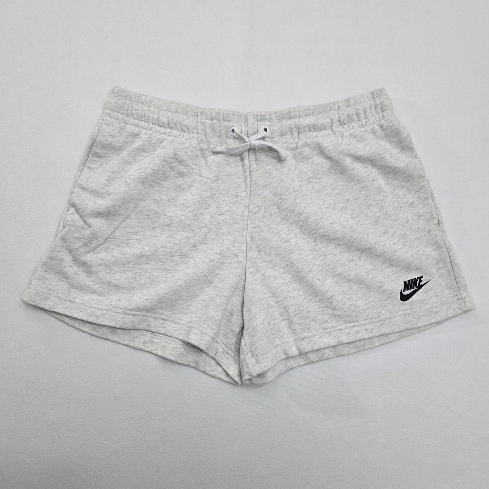 Nike Sportswear Club French Terry Mid-Rise Shorts Womens Size Medium Gray