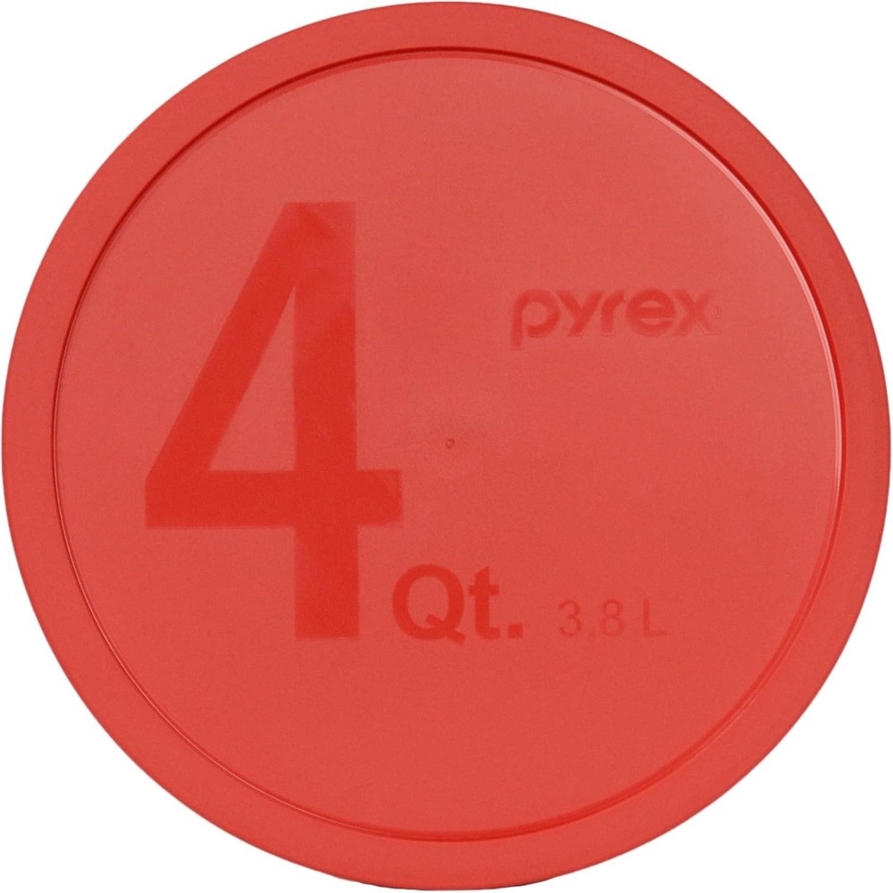 Pyrex 4 Quart Red Plastic Mixing Bowl with Lid