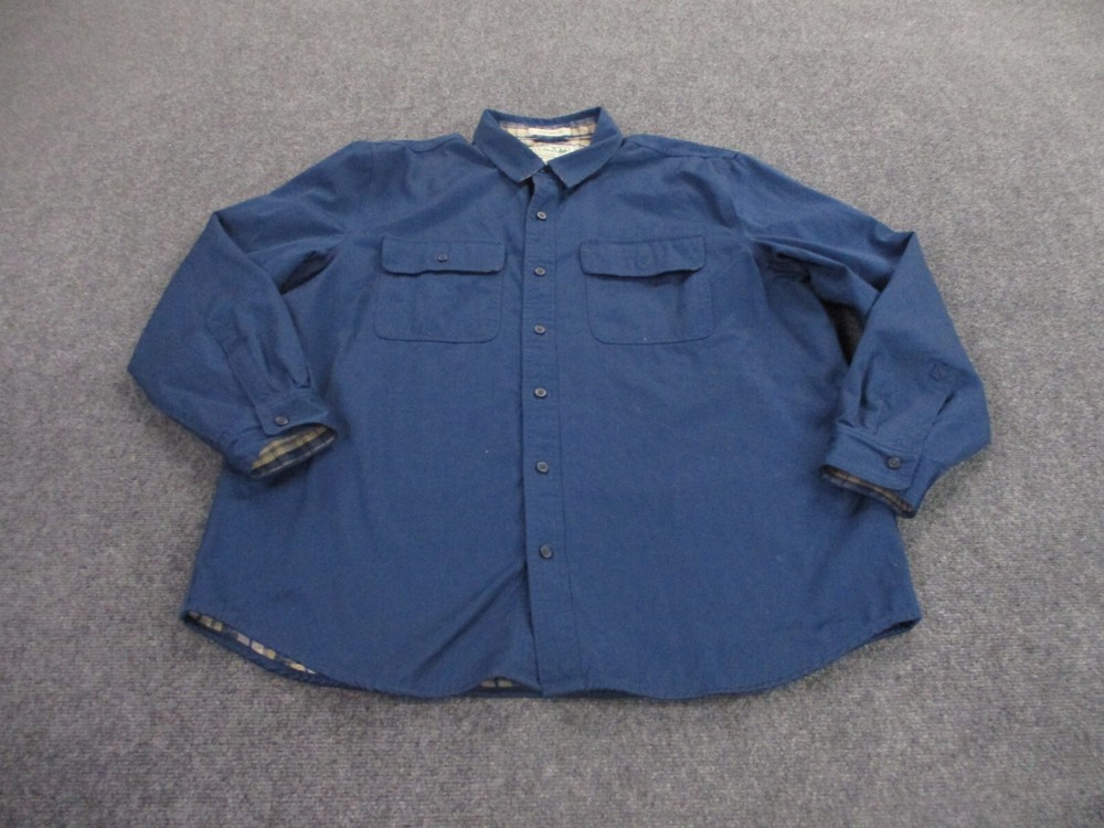 Men's Lightweight Rugged LL Bean Jacket XL Blue Flannel Lined