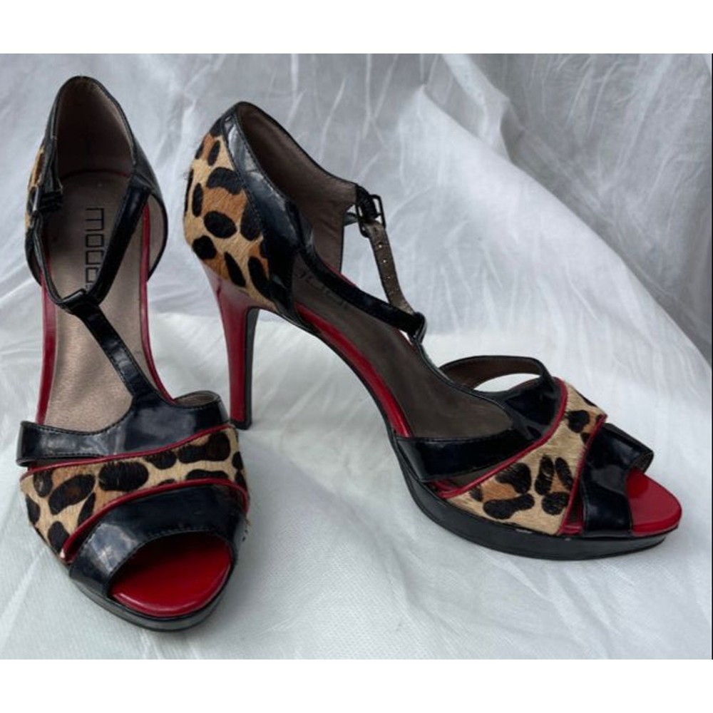 MODA SPANA Leopard Print High Heel Peep Toe Shoes – Size 10M