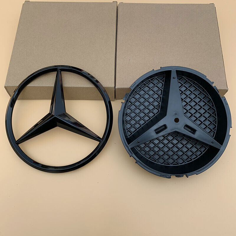 Emblem Gloss Black Grille Star Badge W205 W166 W176 Fit for Mercedes-Benz Car US