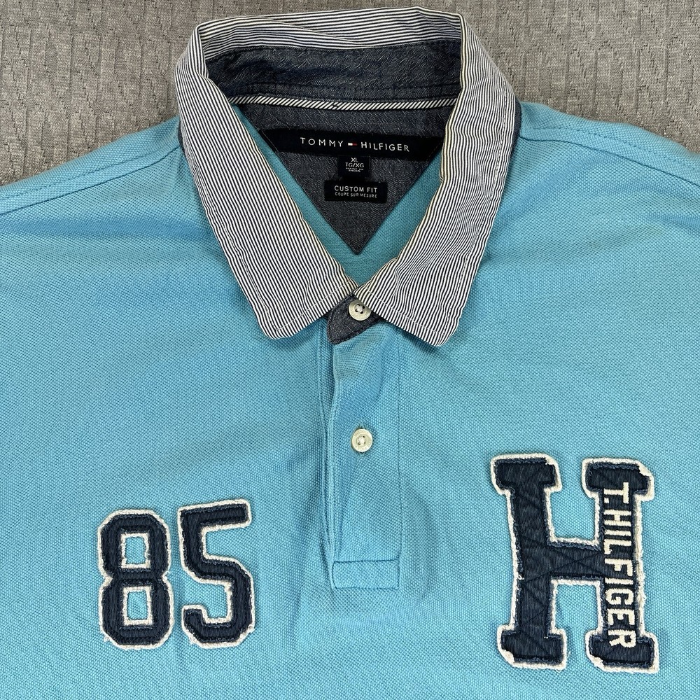 Tommy Hilfiger vintage rare XL custom fit preppy men's polo shirt
