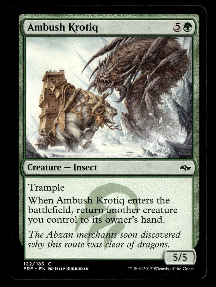 Ambush Krotiq FRF MTG Green Creature Card #122 Magic the Gathering Get Coupon at Checkout  -image