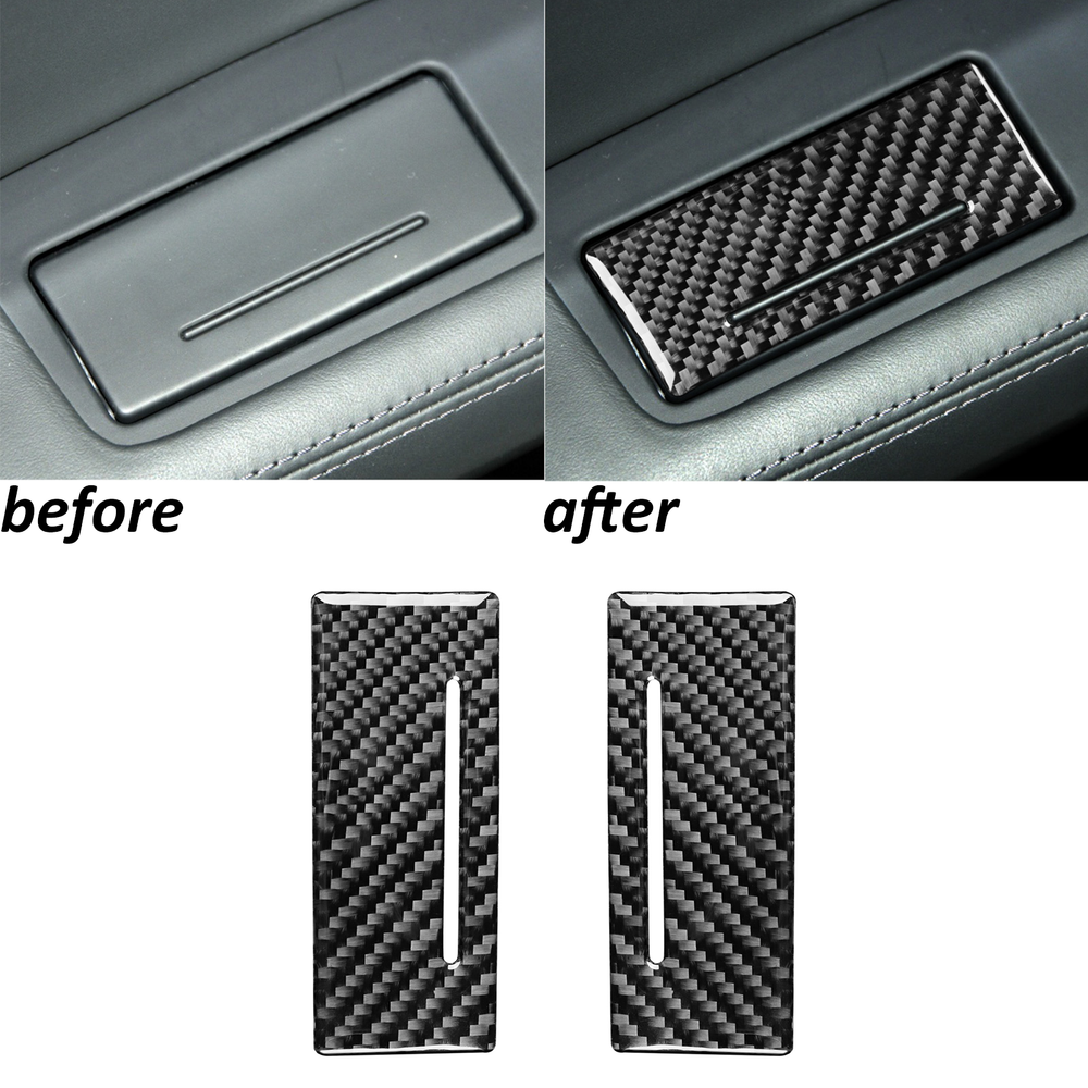 Real Carbon Fiber Interior Rear Door Ashtrsy Panel Trim For Audi A6 S6 C6 05-11