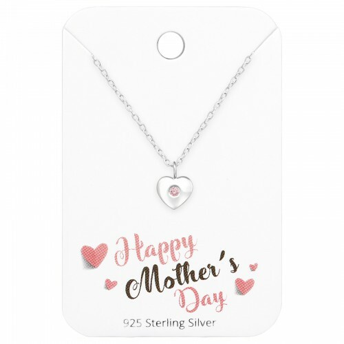 Mothers Day Heart Pendant 925 Sterling Silver Necklace 18