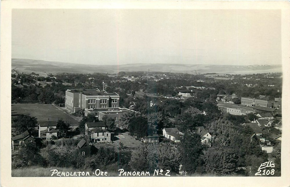 1940s Pendleton Oregon Panorama #2 Ellis #2108 RPPC Postcard 25-3906