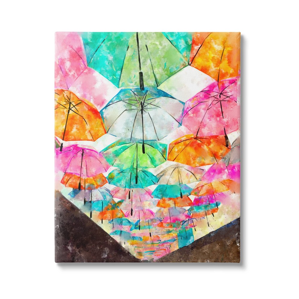 Vivid Umbrellas Overhead Canvas Wall Art, Design by Ziwei Li