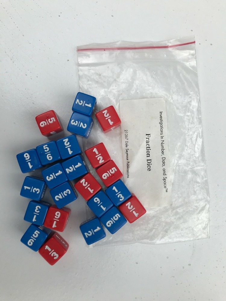 INVESTIGATIONS IN NUMBERS ~ FRACTION DICE SET OF 4 ~ CHOOSE 1 or ALL ~ 1+ SHIP
