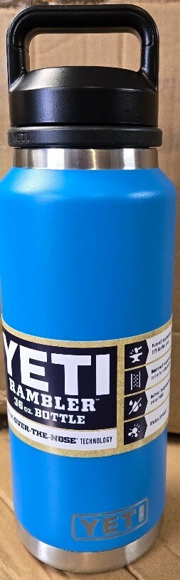 New Yeti Rambler 36oz Stainless Bottle with Maximum Insulation and Chug Cap