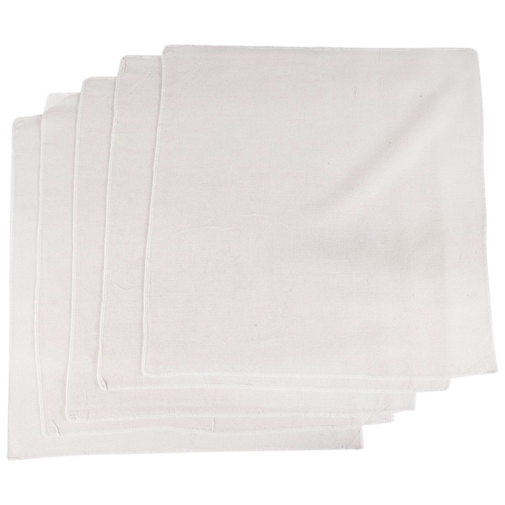 Unbleached Cotton Muslin Cloths for Cooking 50x50cm Pack of 5 Reusable
