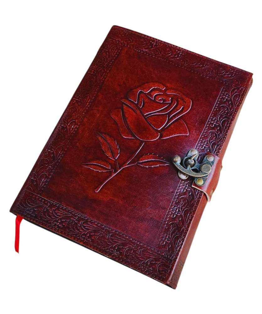 Handmade Leather Journal Rose Embossed Writing Notebook Antique Diary Men Women