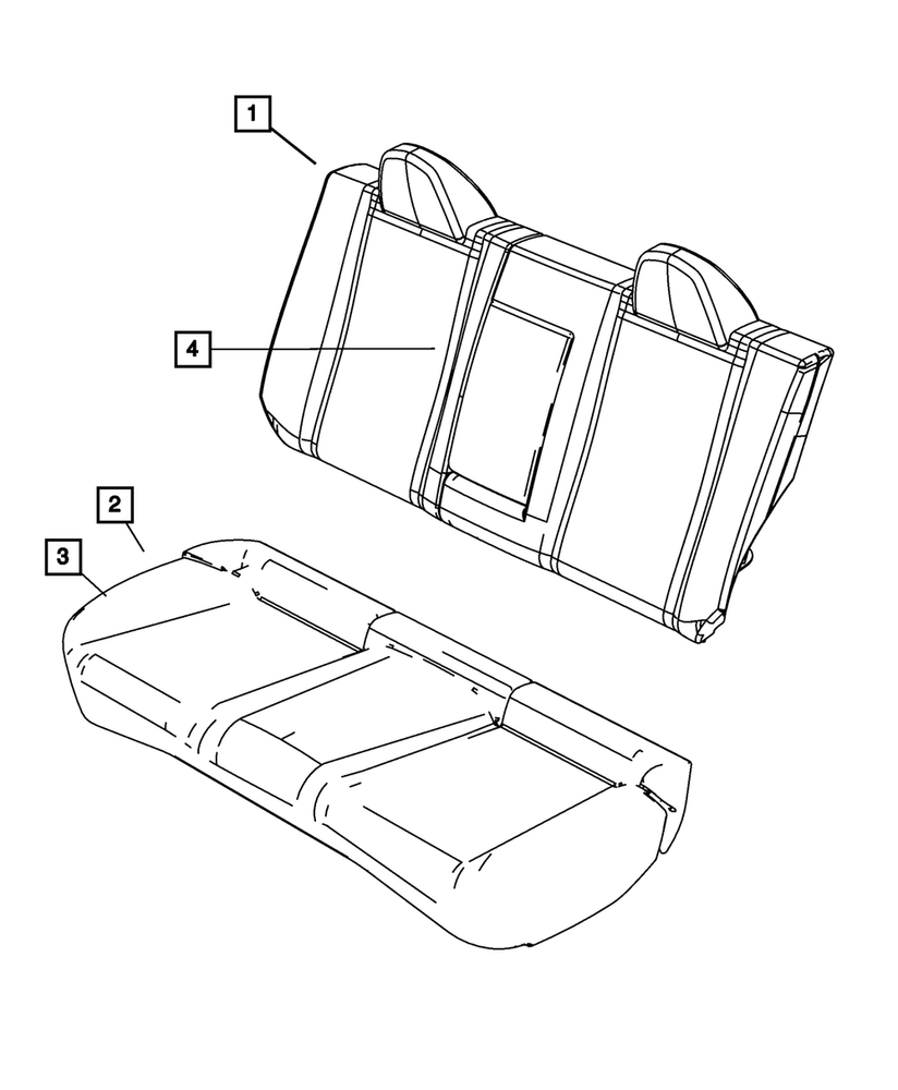 Genuine Mopar Rear Seat Cushion Cover 1PM62ZJ3AB