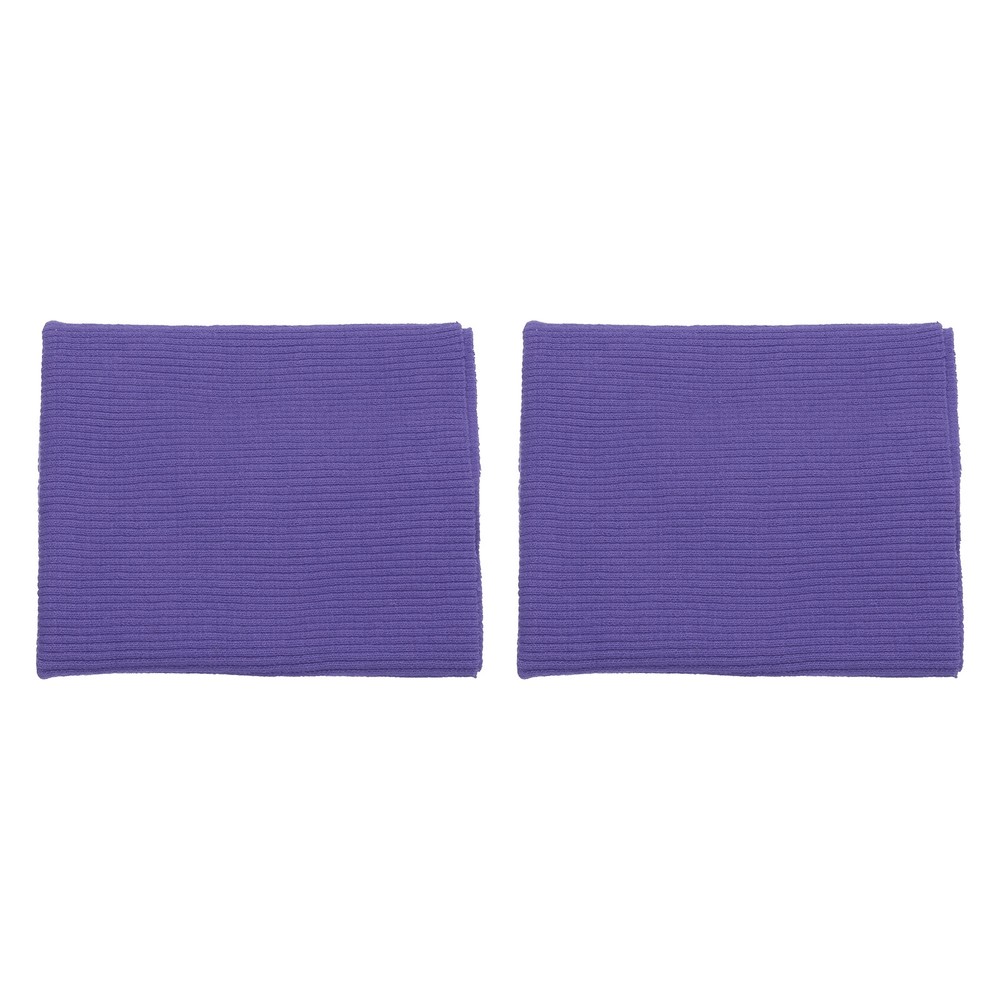 2pcs 10x9cm Elastic Cuff Ribbed Trim Fabric Knit Stretch Band Cuff Sleeve Purple