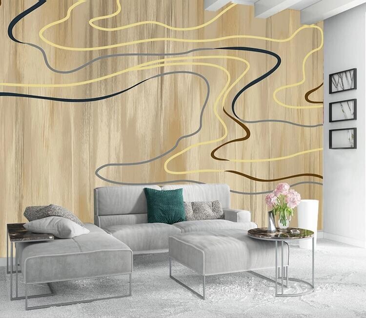 3D Yellow Line ZHUA40703 Wallpaper Wall Murals Removable Self-adhesive Ann