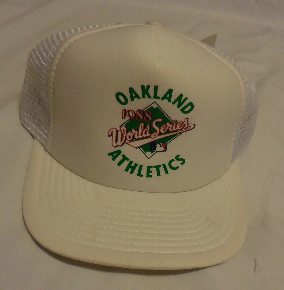 1988 Oakland Athletics world series Hat Baseball trucker snapback w tag VTG
