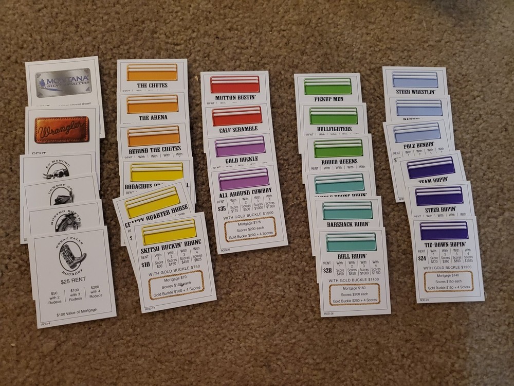 RodeOpoly game replacement parts including property cards and pieces by Late For The Sky