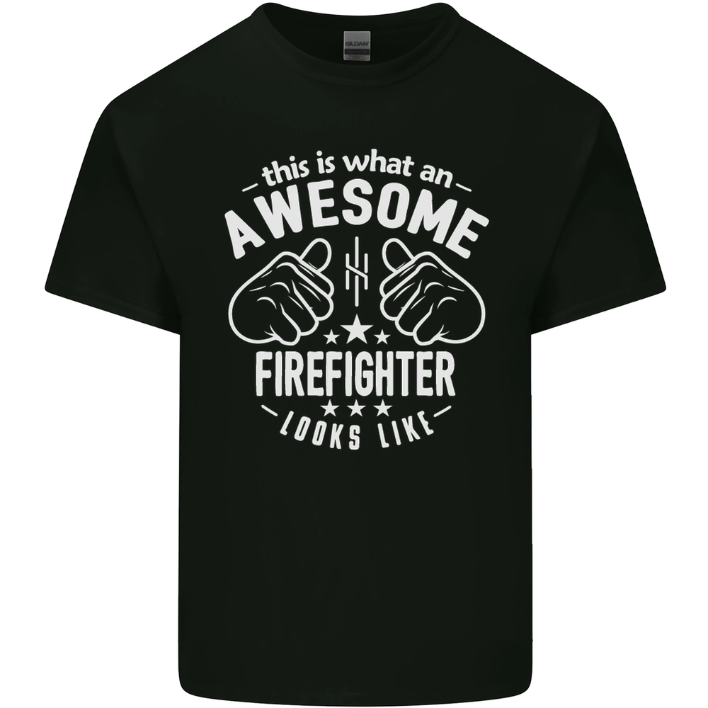 An Awesome Firefighter Looks Like Mens Cotton T-Shirt Tee Top