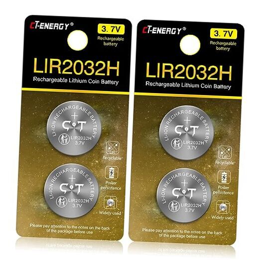 LIR2032 Rechargeable Batteries 3.7V with High Capacity 70mA Can Be Replacement