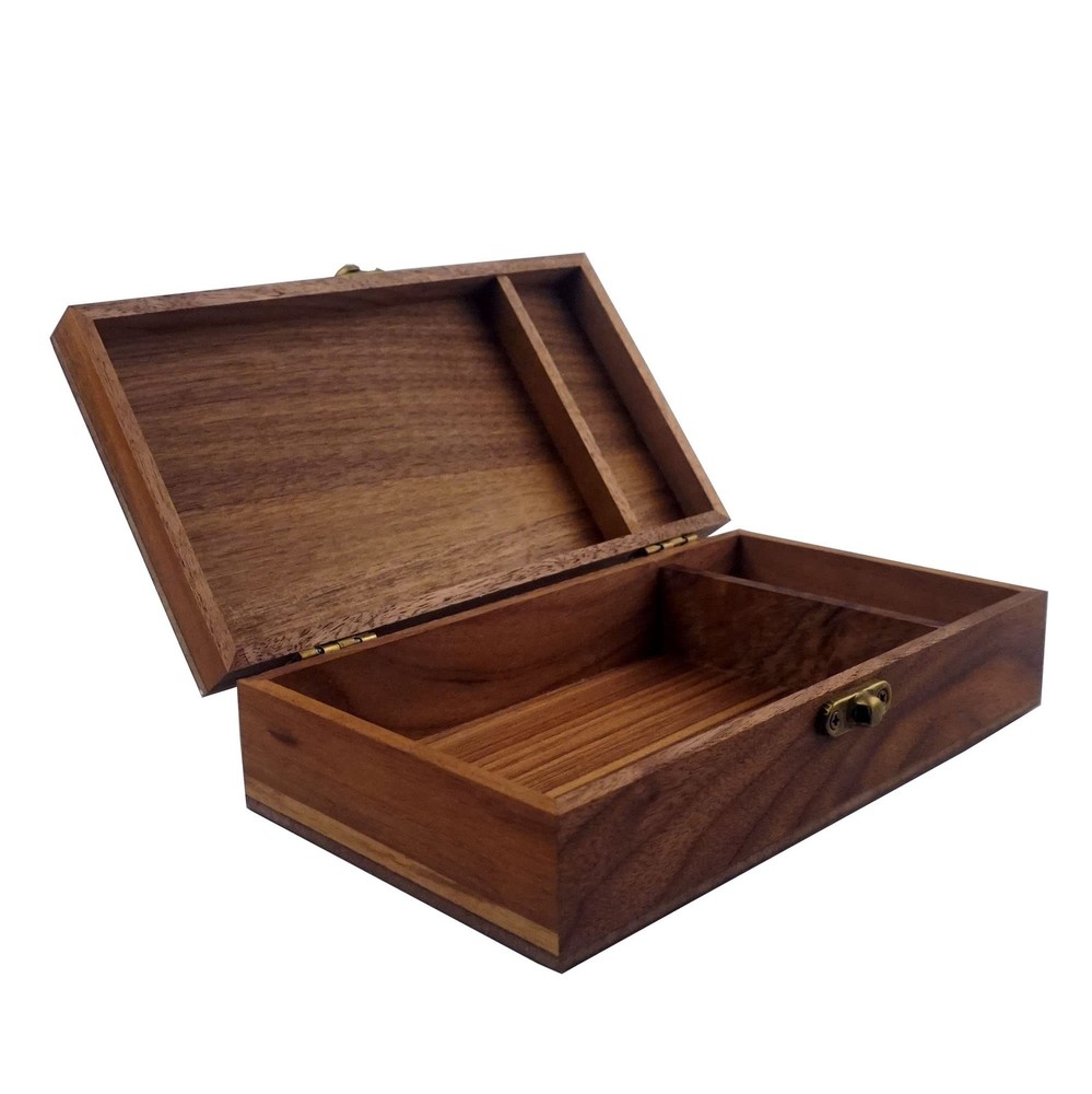 Handmade Walnut Wooden Keepsake Box with HTMDFH Partition