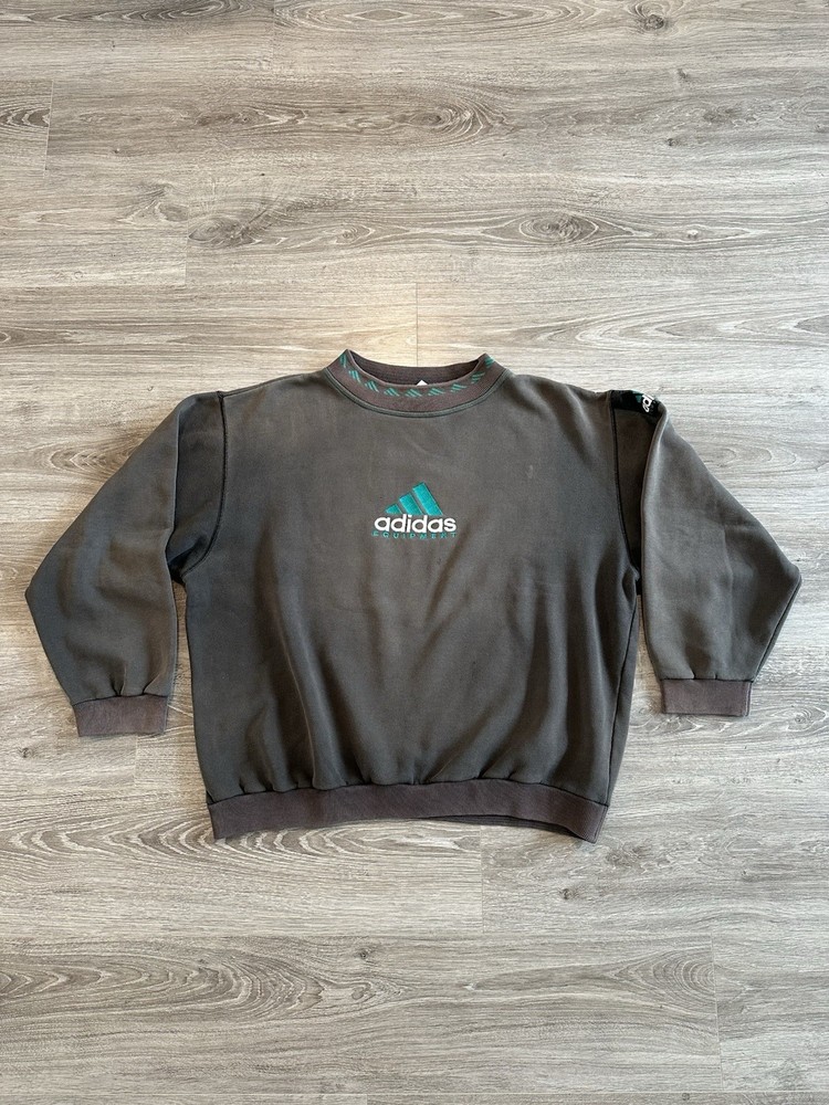 Vintage Adidas Crewneck Sweater Faded 90’s Embroidered Logo Men’s L Pullover