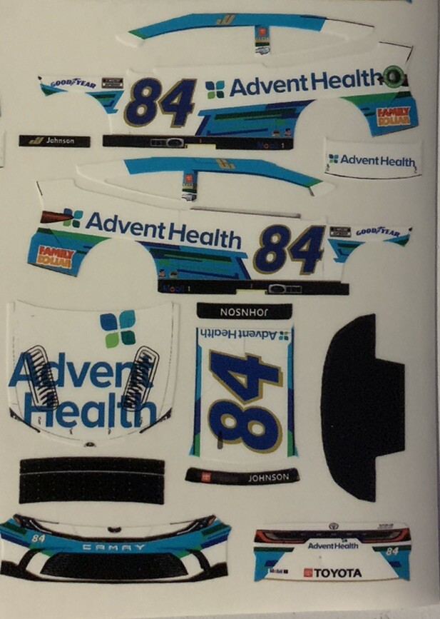 Custom 2024 Jimmie Johnson #84 Advent 1/64 NASCAR Peel & Stick Decals