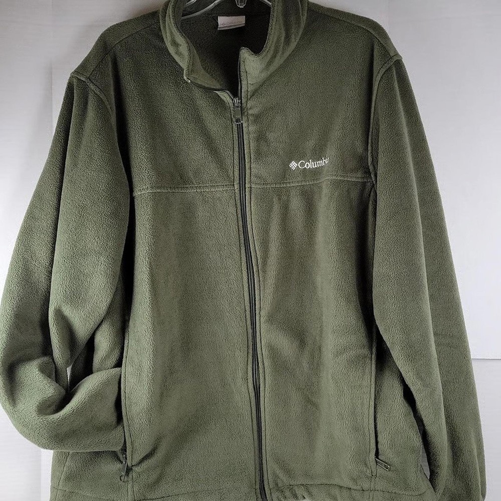 Columbia Full Zip Fleece Jacket in Forest Green - Size XL
