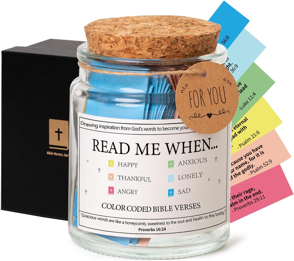 Bible Verse Jar,Read Me When Bible Verses Jar for Emotions and Feelings,Scriptur