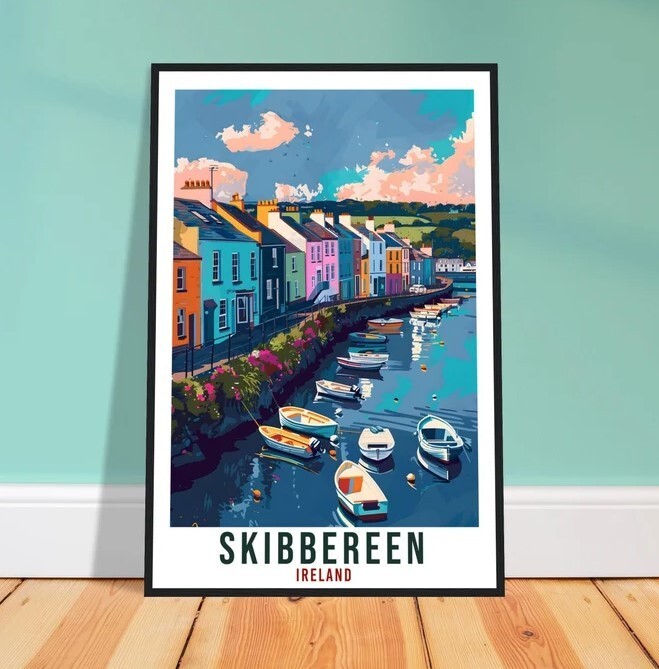 Skibbereen Ireland Travel Print Wall Art for Home Décor