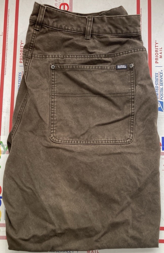 SOREL 40x30 MENS Brown Heavy Canvas Work Pants - NICE!