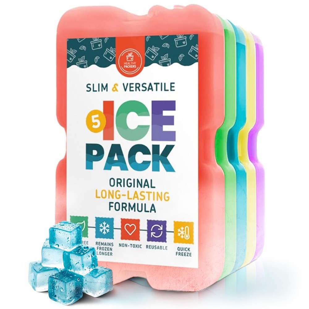 Ice Pack for Lunch Box - Freezer Packs - Original Cool Pack (Set of 5) | Slim...