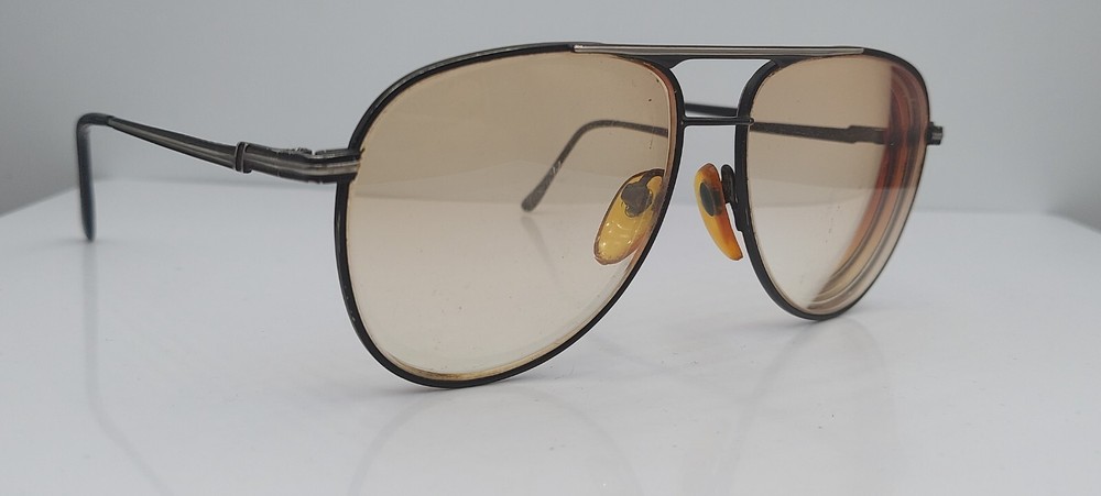 Vintage Kent Black Silver Pilot Metal Sunglasses FRAMES ONLY