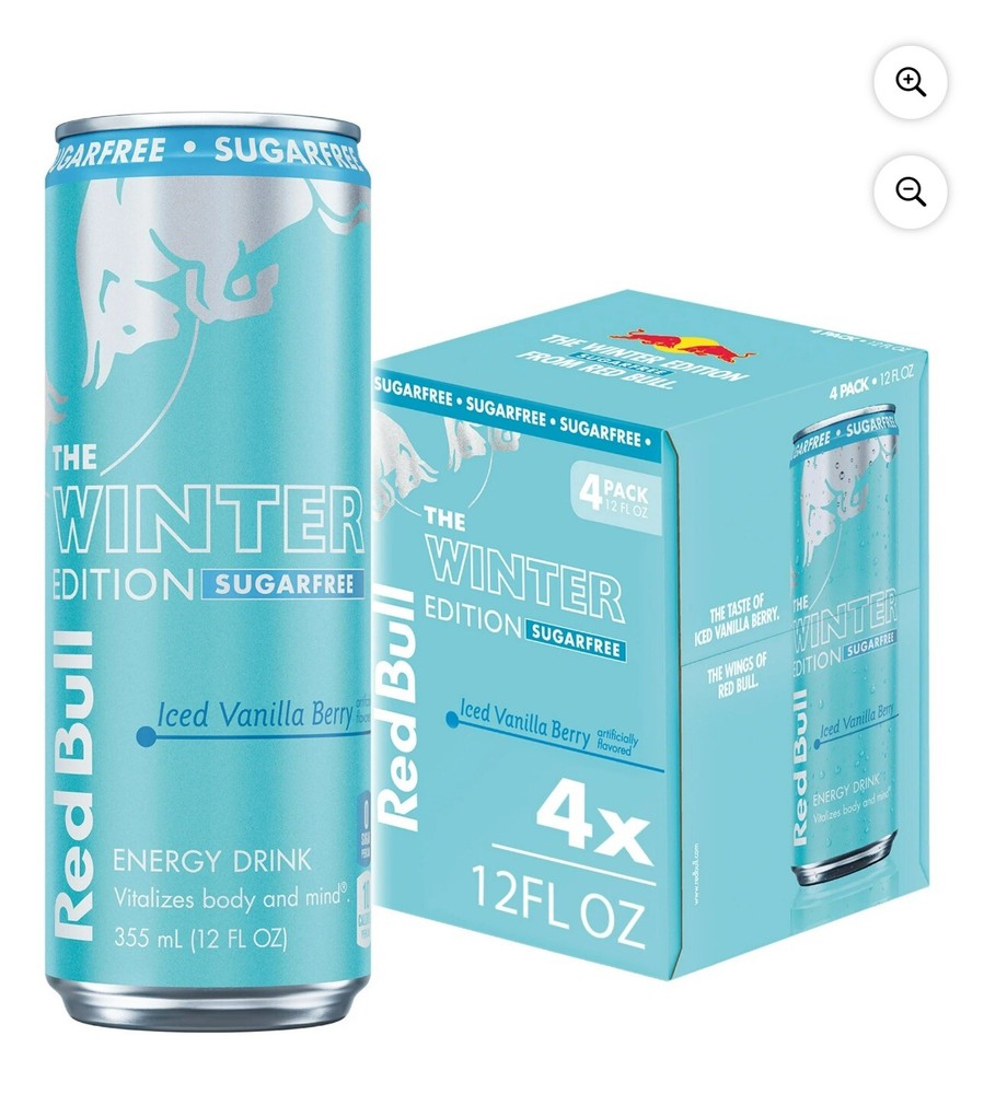 Red Bull Winter Edition Energy, Iced Vanilla Berry Sugar Free, 12 FL oz (4 Pack)