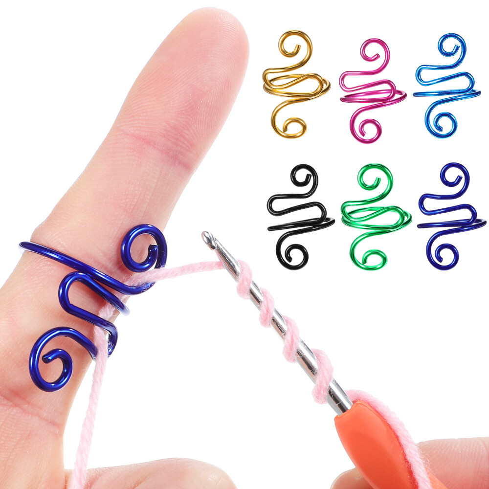 6 Pcs Lacing Hooks Crochet Tension Rings for Crocheting Hat Pins