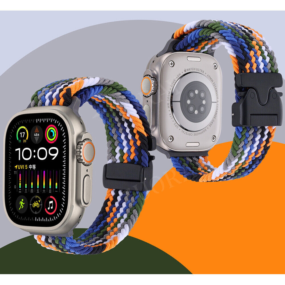 Band Strap Nylon Braided For Apple Watch Ultra 2 49mm Series 10 9 8 7 SE 6 5 4