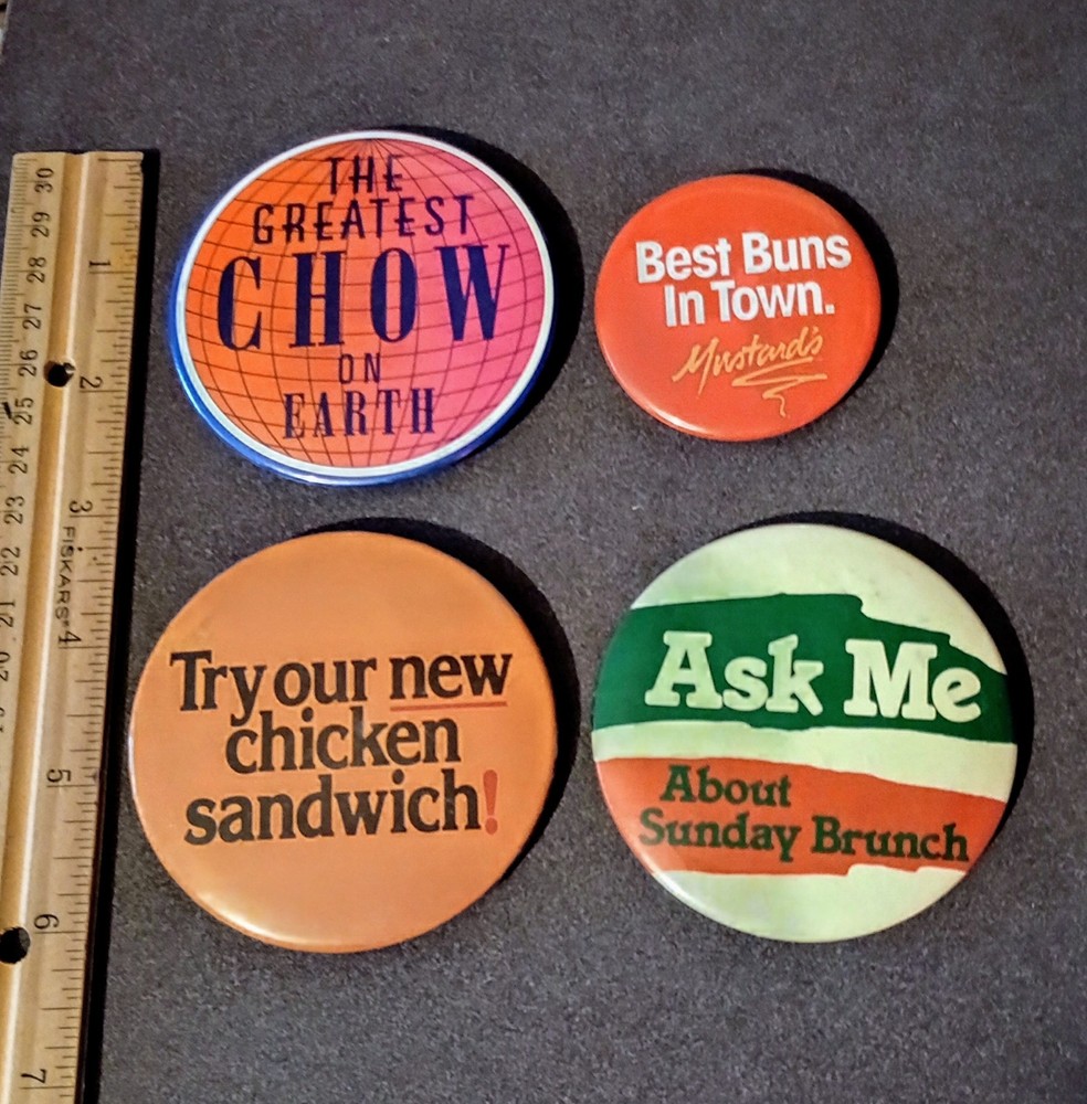 Restaurant Food Vintage Collectible Lapel Pin Button Pinback Lot Of 4 A-1