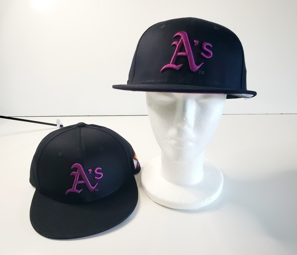 Oakland A's Black & Purple Snap Back Hat Gilead Pride Day SGA 2022. LAST 2 HATS-image