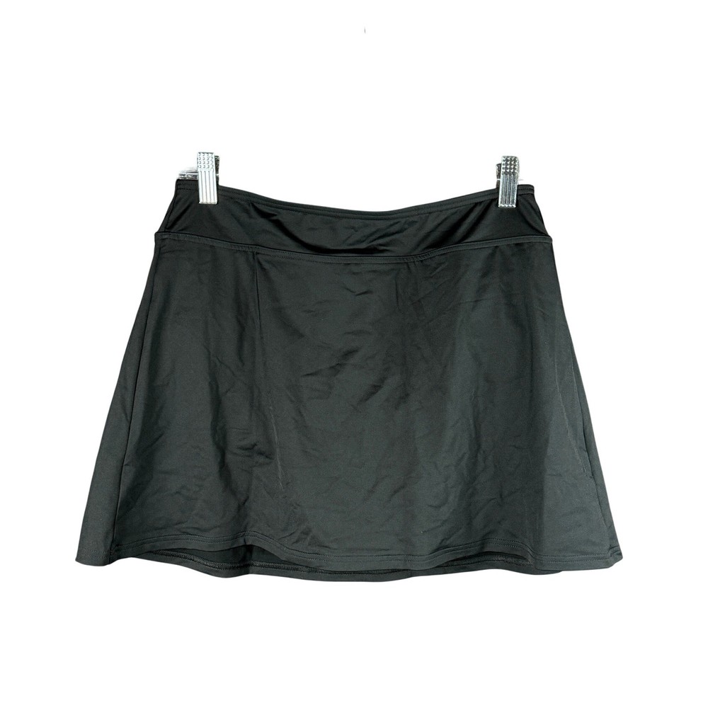 Lands' End Women's 8 Black Tummy Control Swim Skirt Chlorine Resistant