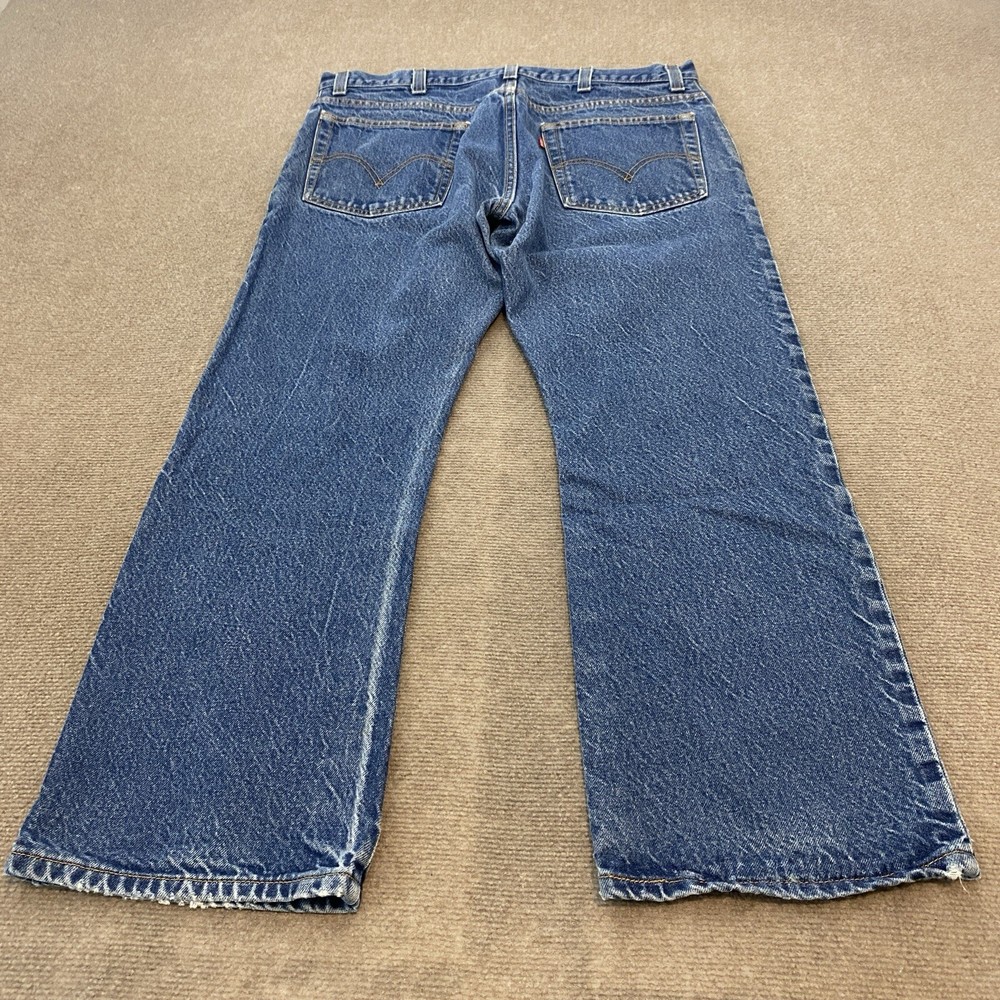 Vintage Levi's 517 Blue Jeans Mens 38 Fits 37x29 Dark Denim Boot Cut Western