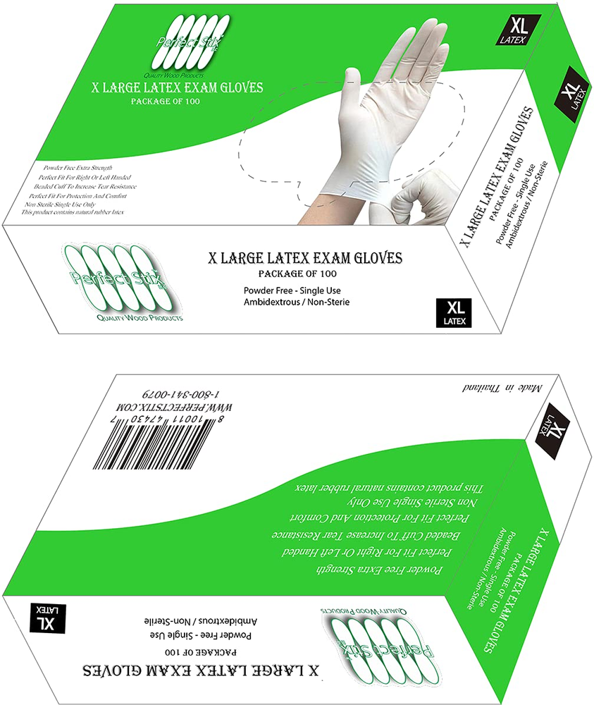 Extra Large Powder-Free Foodservice Latex Gloves - Pack of 100