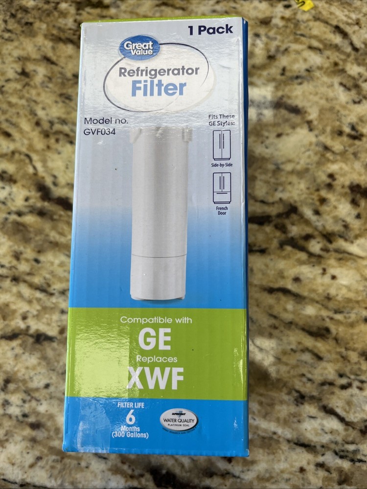 New GE Refrigerator Replacement Filter GVF034 with 6-Month Lifespan by Great Value