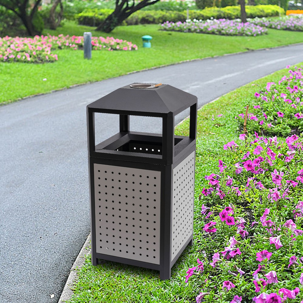 Industrial Waste Container Outdoor Trash Can Garbage Enclosure Build-in Ashtray
