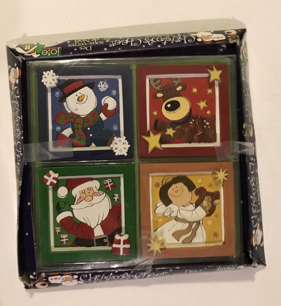 MSC International Set of 4 Vintage Christmas Coasters