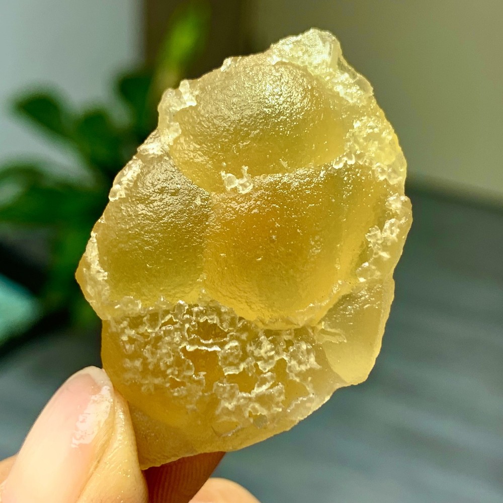 24G Natural Transparent Yellow Fluorite Crystal Sphere Mineral Specimen