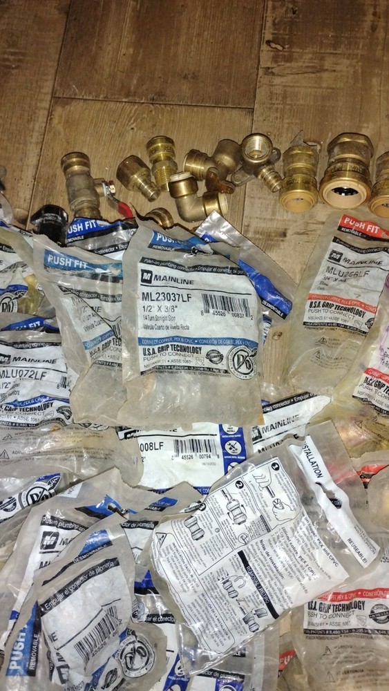 Mainline Brass Push Fit Removable Coupling Adapter 1/2 3/4 Assorted Lot