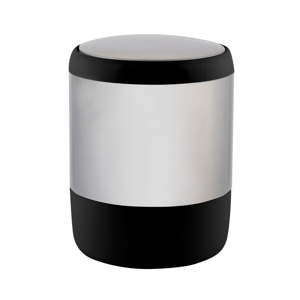 Bath Bliss Smooth Matte Stainless Steel Rotating Lid Waste