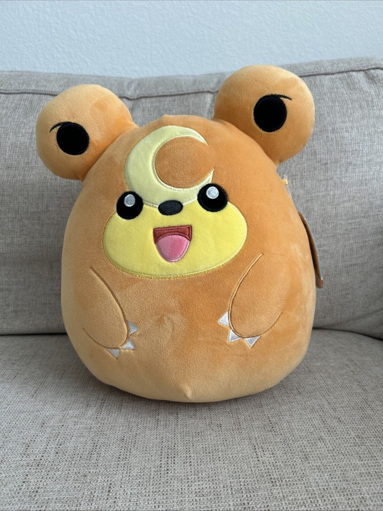 SQUISHMALLOWS Pokemon Teddiursa Plush 12 inch Orange Brown Soft Bear Toy