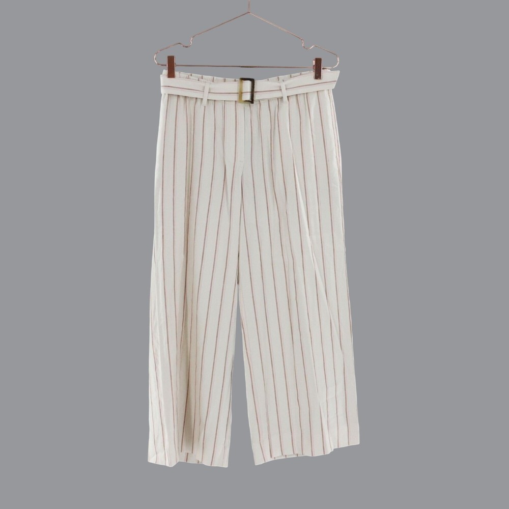 J Jill Linen Pants Women S White Lagom Coastal Grannycore Beachy Capri Boho NWT